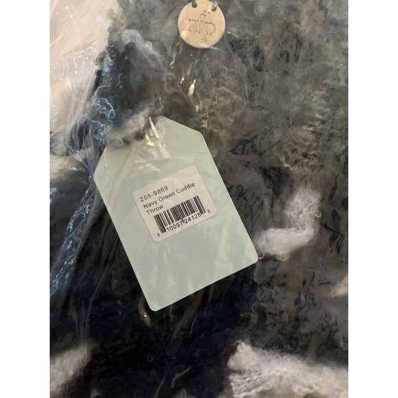 Rock Flower Paper Cuddle Throw Blanket Navy Blue Green Plaid 50X60” 205-9869 - Picture 8 of 8